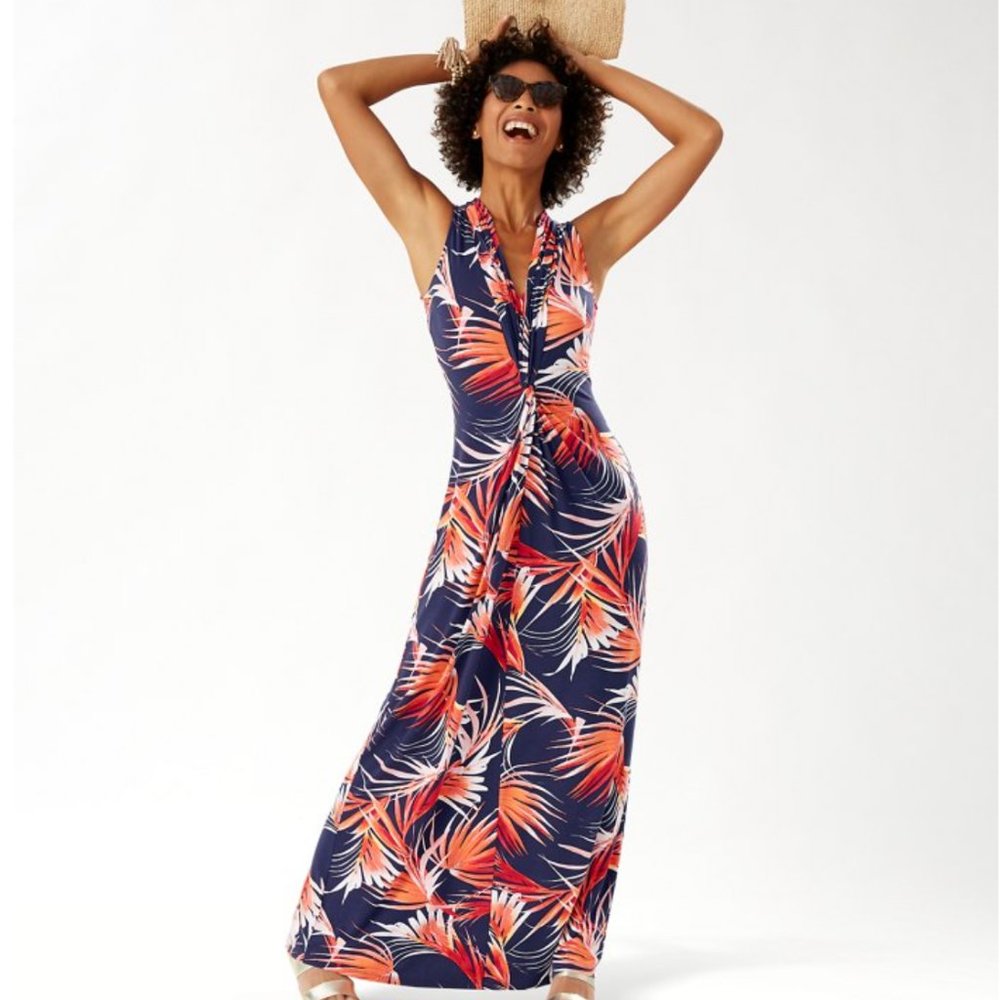 Tommy Bahama Firework Fronds Maxi Dress Size Small